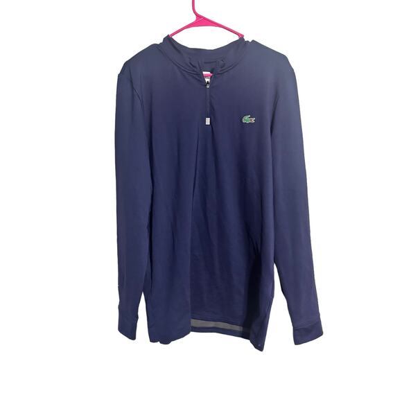 Lacoste Sport Men's Navy Blue Quarter Zip Pullover Shirt Size XXL - Picture 1 of 8
